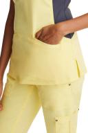 Healing Hands Scrubs Purple Label Stretch Jessi Top - L - Canary w/ Pewter