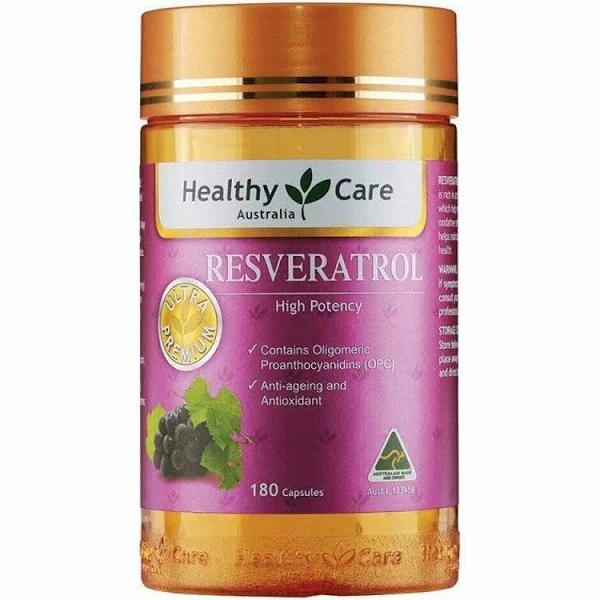 Healthy Care Resveratrol 180 Capsules Ozhealthexperts