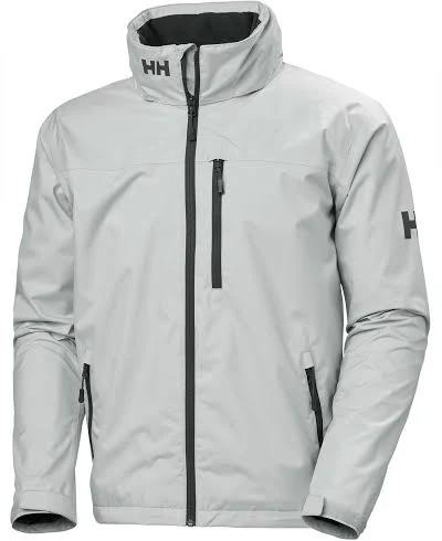 Helly Hansen Mens Crew Hooded Sailing Jacket - 853 Grey Fog | Size S