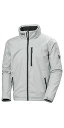 Helly Hansen Mens Crew Hooded Sailing Jacket - 853 Grey Fog | Size XL