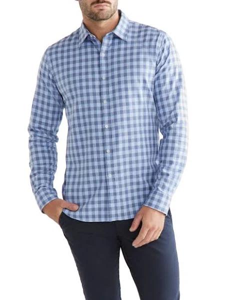 Herringbone Check Casual Shirt Regular Fit Blue