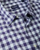 Herringbone Check Casual Shirt Regular Fit Blue