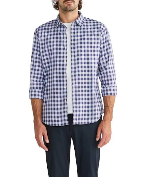 Herringbone Check Casual Shirt Regular Fit Blue