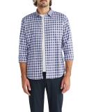 Herringbone Check Casual Shirt Regular Fit Blue