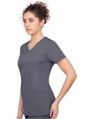 HH Works by Healing Hands Monica V-Neck Scrub Top - XXS - Pewter