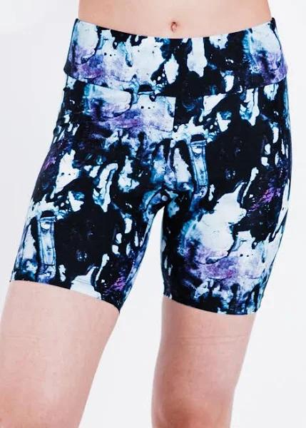 High Waisted Mid-Thigh Swim Shorts UPF 50+ | Midnight Bliss | by Calypsa |