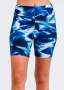 High Waisted Mid-Thigh Swim Shorts UPF 50+ | Navy Wave | by Calypsa |