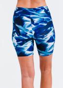 High Waisted Mid-Thigh Swim Shorts UPF 50+ | Navy Wave | by Calypsa |