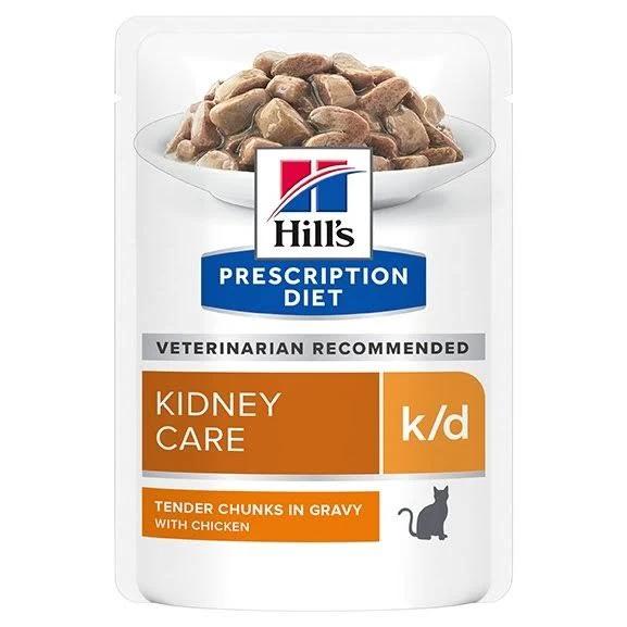 Hill's Prescription Diet k/d Kidney Care Chicken Pouches Wet Cat Food - 12x85g