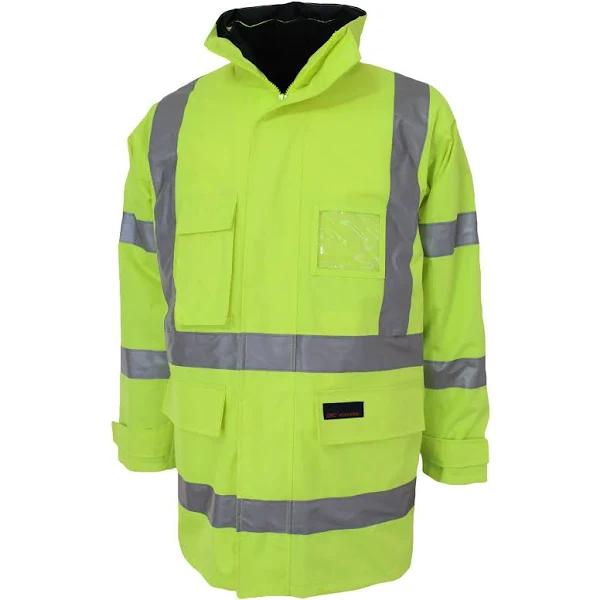 HiVis Breathable Rain Jacket 6 in 1 Biomotion Tape With Vest 3572 GreenYellow / Small