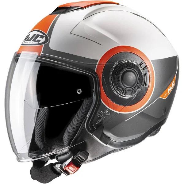 HJC I40 Panadi Jet Helmet, white-orange, Size L