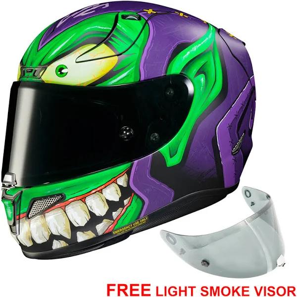 HJC RPHA 11 Green Goblin Marvel Helmet (Green|Purple)