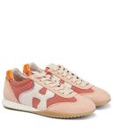 Hogan, Olympia-Z suede-trimmed sneakers, Women, Multicolor, EU 37.5, Sneakers, Leather