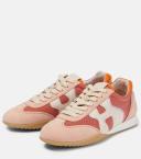 Hogan, Olympia-Z suede-trimmed sneakers, Women, Multicolor, EU 37.5, Sneakers, Leather