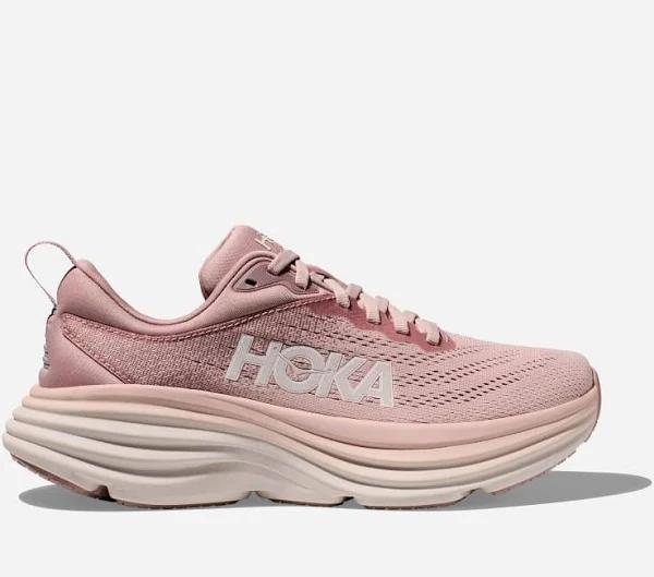 HOKA Bondi 8 Running Shoes in Pale Mauve Peach Whip
