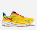 HOKA Clifton 9 Running Shoes in Passion Fruit/Maize