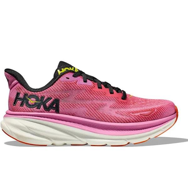 Hoka Clifton 9 Shoes Pink Black White Women - 38