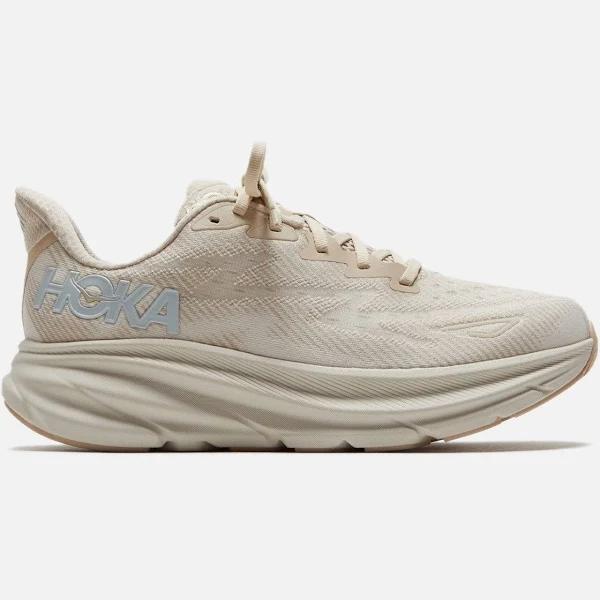Hoka Men's Clifton 9 Shoes in Shifting Sand/Eggnog, Size 12.5