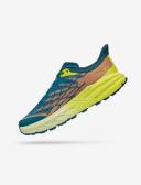 Hoka Mens Speedgoat 5 Wide Shoes Stone Blue / Dark Citron