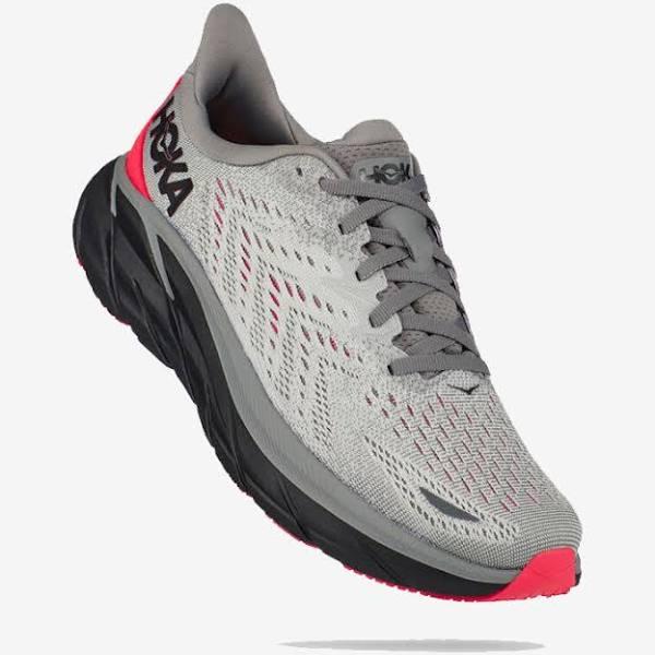 Hoka One One Clifton 8 Womens, 10 / Sharkskin / Diva Pink PDPK