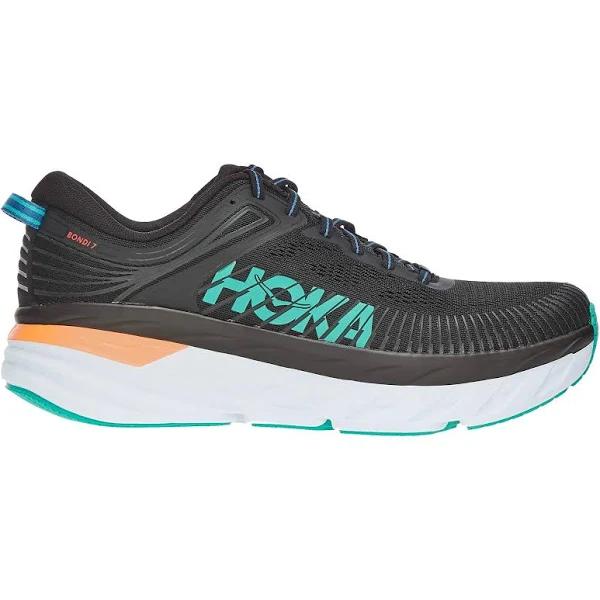 Hoka One One Men's Bondi 7 Running Shoe (Black/Atlantis) 14 US