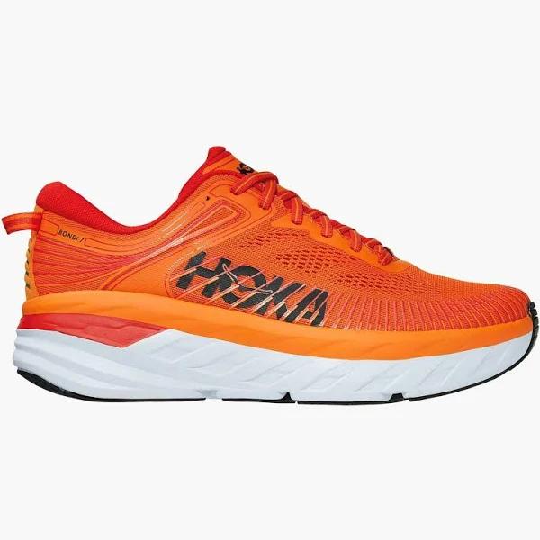 Hoka One One Men's Bondi 7 Running Shoe (Persimmon Orange/Fiesta) 10.5 US