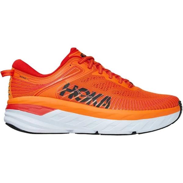 Hoka One One Men's Bondi 7 Shoe - 12 - Persimmon Orange / Fiesta