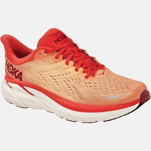 Hoka One One Men's Clifton 8 Running Shoes (Fiesta/Blazing Orange, Size 10 US)