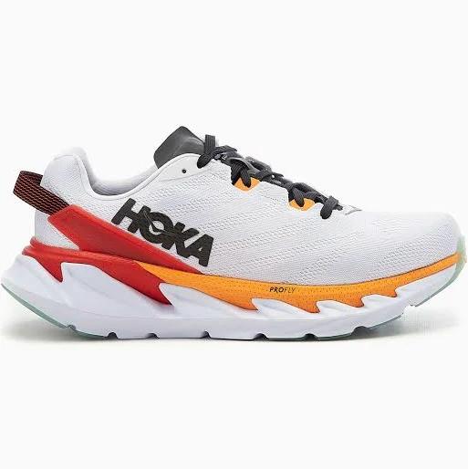 Hoka One One Men's Elevon 2 Running Shoes (White/Blazing Orange, Size 10.5 US)