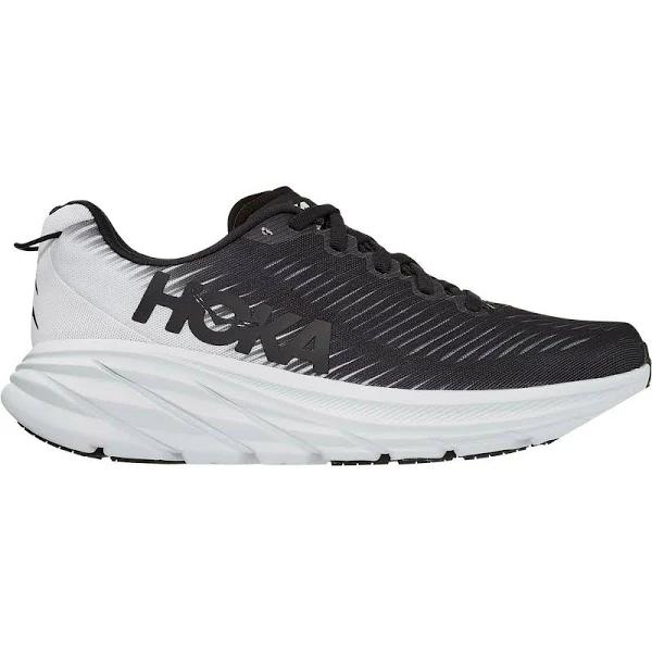Hoka One One Women's Rincon 3 Running Shoe (Black/White) 6.5 US