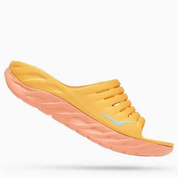 Hoka Unisex Ora Recovery Slide Amber Yellow / Shell Coral 5/6