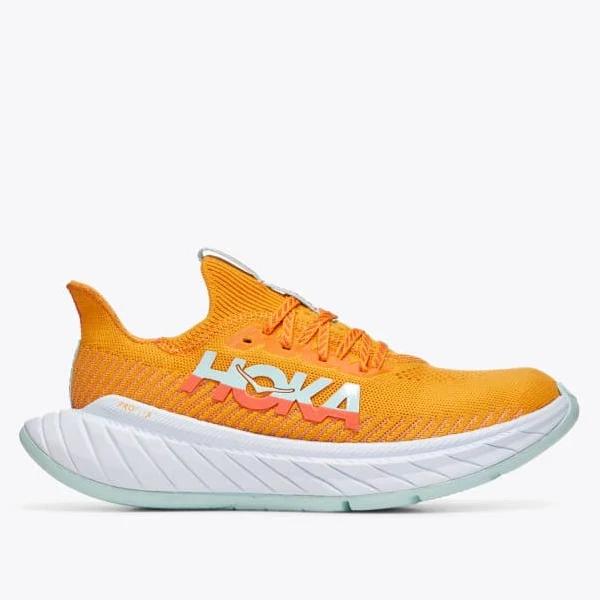 Hoka Womens Carbon x 3 Shoes Radiant Yellow / Camellia