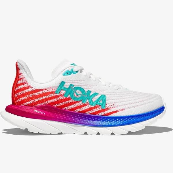 Hoka Womens Mach 5 Shoes White/Flame