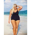 Honey Comb Underwire One Piece Swimwear Navy 12 / F/G Cup