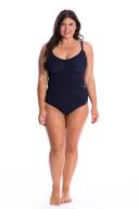 Honey Comb Underwire One Piece Swimwear Navy 12 / F/G Cup