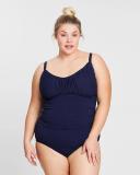 Honey Comb Underwire One Piece Swimwear Navy 12 / F/G Cup