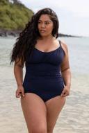 Honey Comb Underwire One Piece Swimwear Navy 12 / F/G Cup