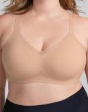 Honeylove Crossover Wire-Free Bra - Womens - Sand - 1x