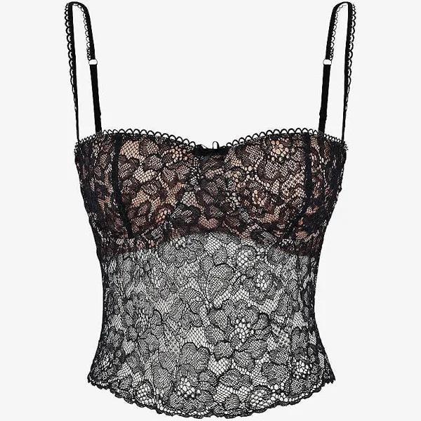 House Of CB Jacinta Lace Cami Top In Black