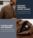 Huckberry Flint and Tinder Men's Flannel-Lined Waxed Trucker Jacket, Water & Weather Resistant