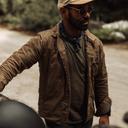 Huckberry Flint and Tinder Men's Flannel-Lined Waxed Trucker Jacket, Water & Weather Resistant