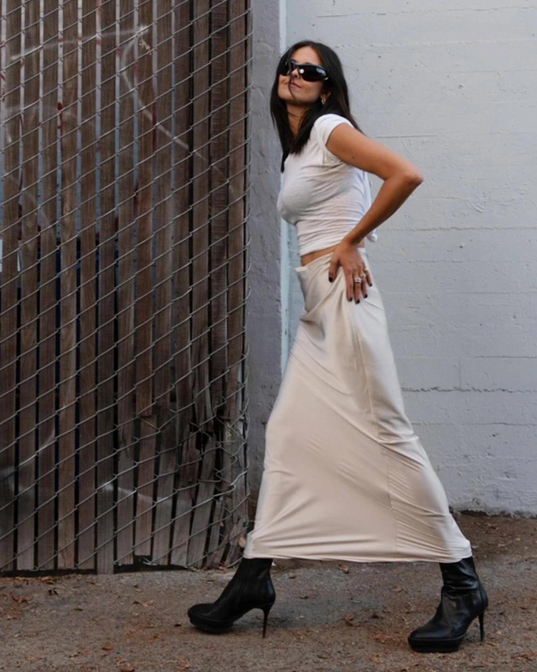Hudson Satin Maxi Skirt Eggshell XXS Women s Lioness Fashion AfterPay Available Price History Comparison BuyWisely