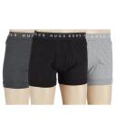 Hugo Boss Cotton Stretch Boxer Briefs 3-Pack Grey/Charcoal/Black