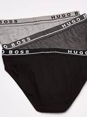 Hugo Boss Cotton Stretch Briefs 3-Pack Grey/Charcoal/Black
