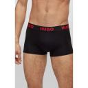 Hugo Three-Pack of Stretch-jersey Trunks With Logo waistbands, Men, Size: XS, Black