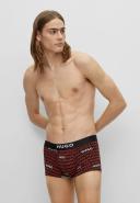 Hugo Two-Pack of Stretch-Cotton Trunks with Logo waistbands, Men, Size: XS, Light Red