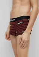 Hugo Two-Pack of Stretch-Cotton Trunks with Logo waistbands, Men, Size: XS, Light Red