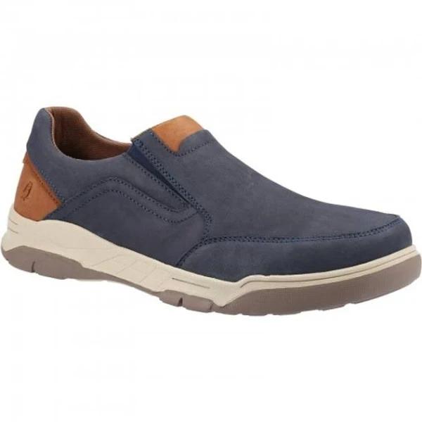 Hush Puppies Mens Fletcher Leather Shoes Navy/Tan 10 UK Mixed Mens Shoes