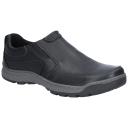 Hush Puppies Mens Jasper Slip On Leather Shoes Black 12 UK