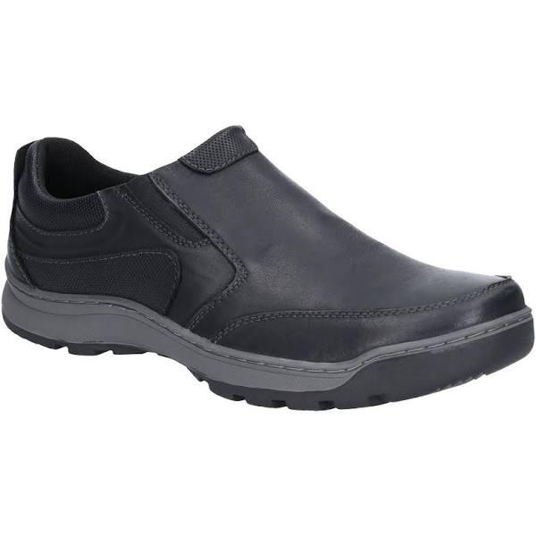 Hush Puppies Mens Jasper Slip On Leather Shoes Black 6 UK
